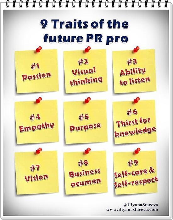 9 traits of the future PR pro by Iliyana Stareva