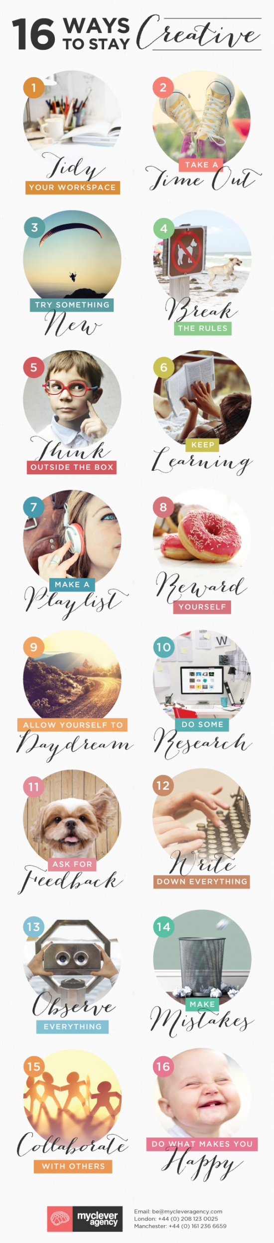 16 ways to stay creative Infographic