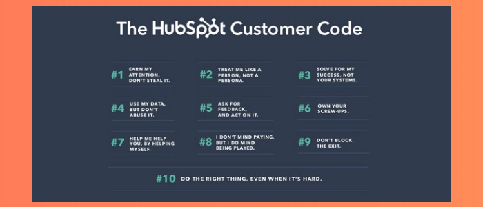 the 10 key tenets of the customer code by HubSpot